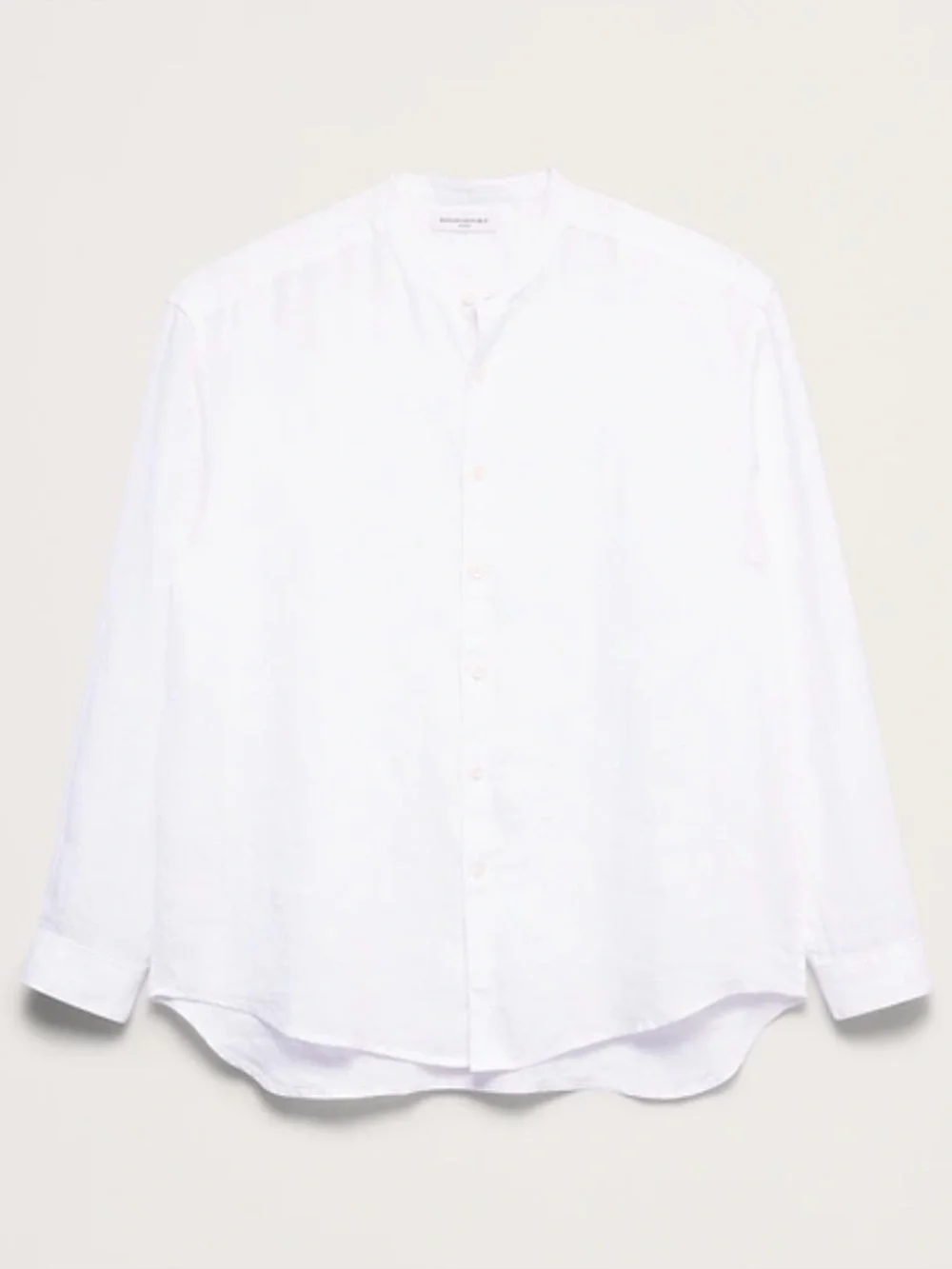 NWOT Banana Republic Relaxed Fit Linen Banded Collar Sz Large (.#868352)